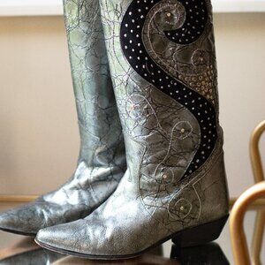 Vintage Leather Cowgirl Boots